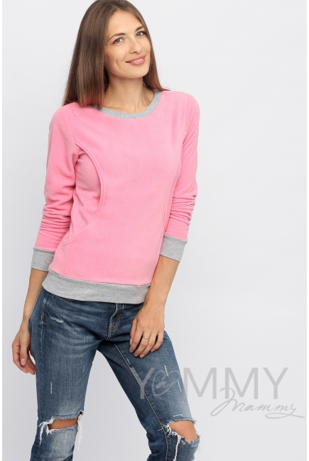 Джемпер для кормящих и беременных флисовый, цвет розовый