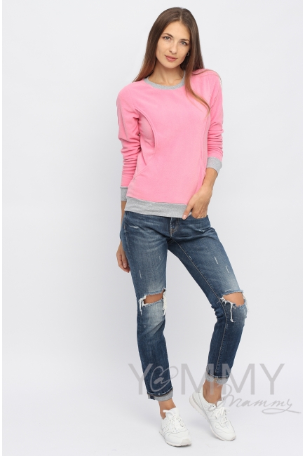 Джемпер для кормящих и беременных флисовый, цвет розовый