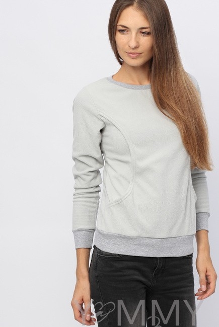 Джемпер для кормящих и беременных флисовый, цвет серый