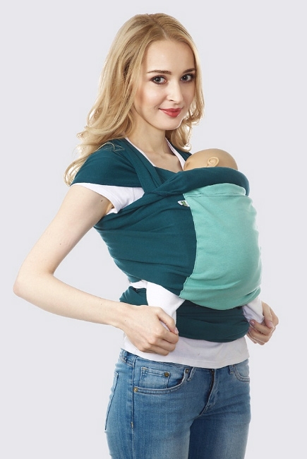 Слинг-шарф трикотажный Fusion, сине-зеленый