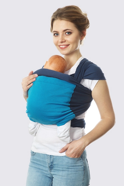 Слинг-шарф трикотажный Fusion, синий-голубой