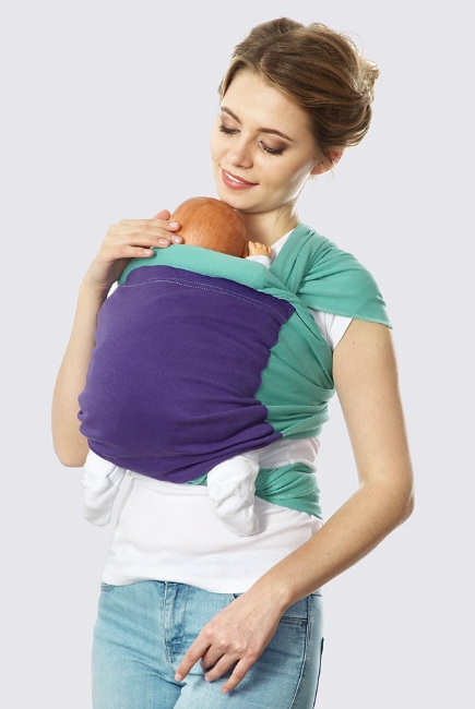 Слинг-шарф трикотажный Fusion, зеленый-синий