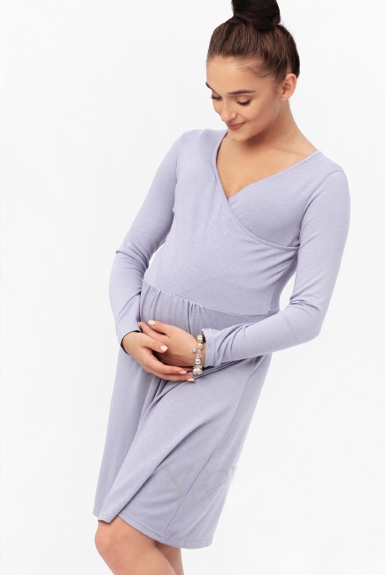 Платье для кормящих и беременных с широким поясом, лаванда