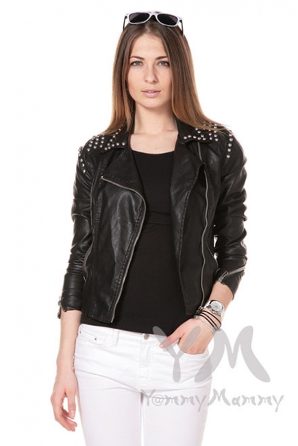 Футболка из рибаны для кормящих и беременных, черная