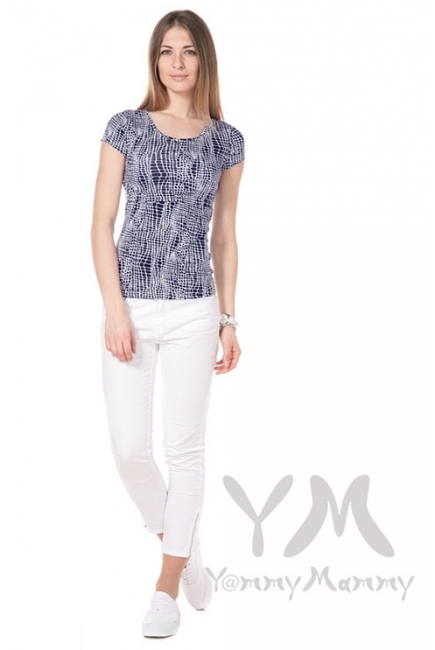 Футболка с рисунком для беременных и кормящих, синяя