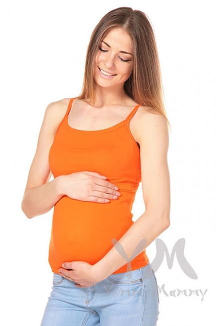 Топ на бретельках для кормящих и беременных, оранжевый