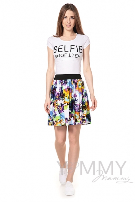 Юбка с крупным цветочным принтом для кормящих