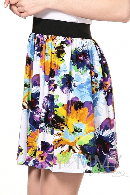 Юбка с крупным цветочным принтом для кормящих
