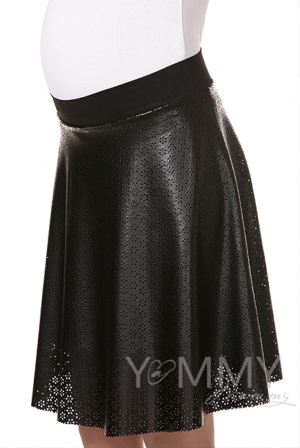 Юбка из ажурной экокожи для беременных