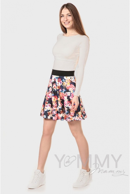 Юбка для беременных и родивших с цветочным принтом