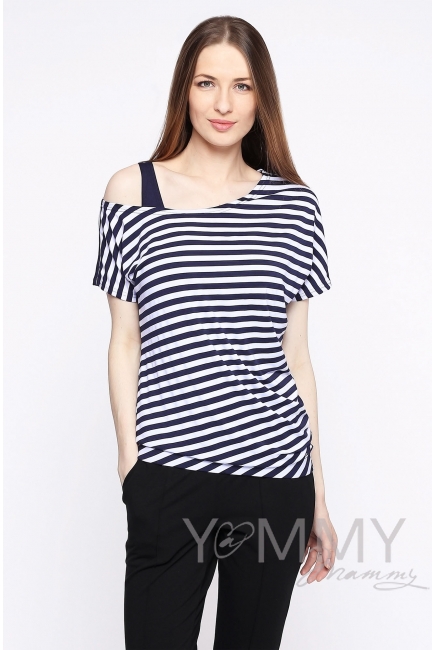 Блуза со спущенным плечом в комплекте с топом для кормящих и беременных