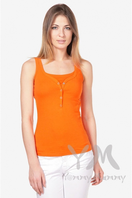 Майка поло для кормящих и беременных, оранжевая
