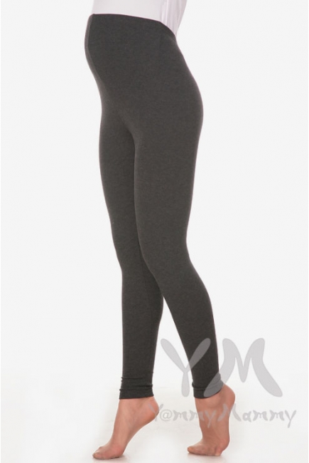 Лосины для беременных утепленные с начесом темно-серый меланж