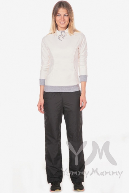 Брюки для беременных и после родов, на флисовой подкладке черные