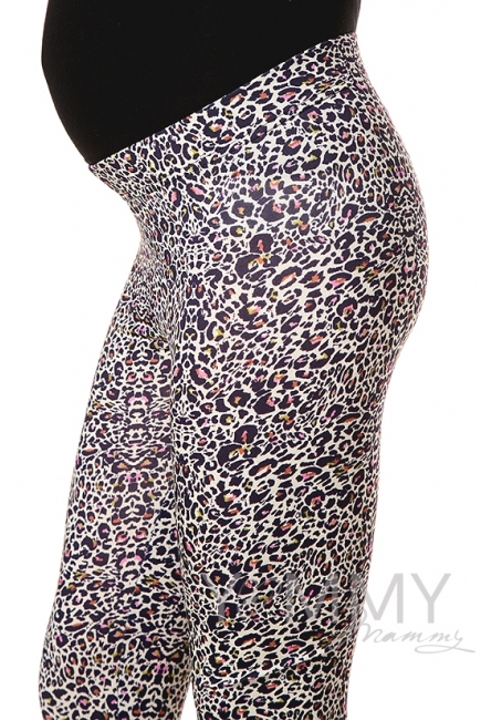 Лосины универсальные бежевый леопард для беременных