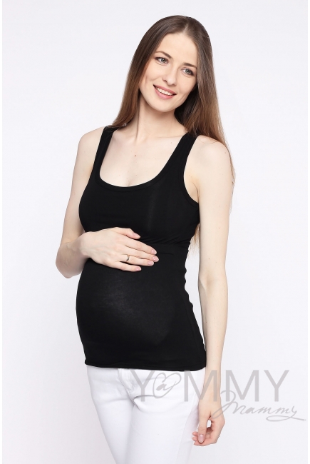 Майка для беременных и кормящих, черная