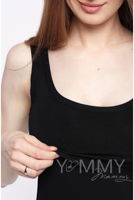 Майка для беременных и кормящих, черная