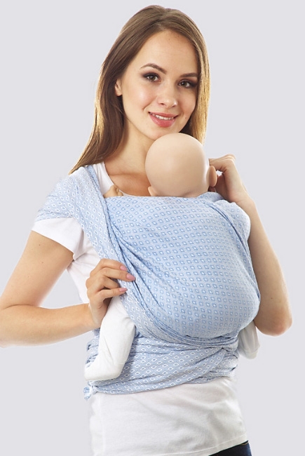 Слинг-шарф алмазного плетения, голубой