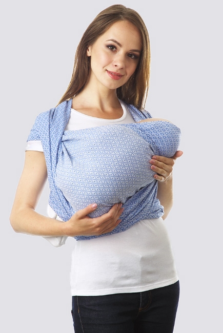 Слинг-шарф алмазного плетения, синий