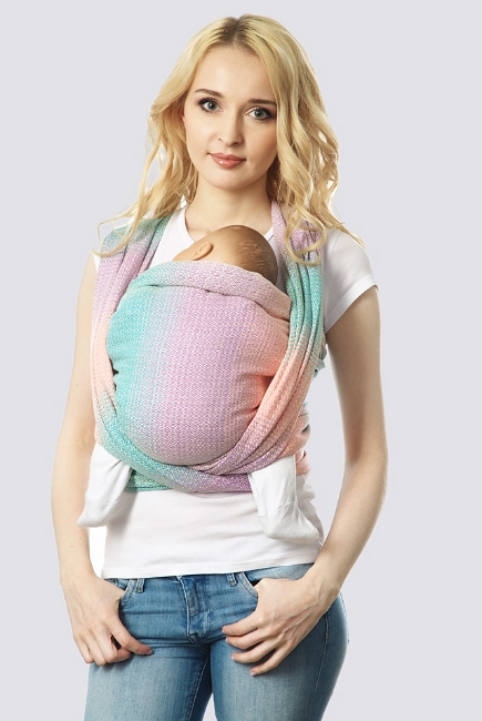 Слинг-шарф алмазного плетения, градация конфетти