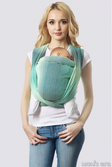 Слинг-шарф алмазного плетения, градация лагуна