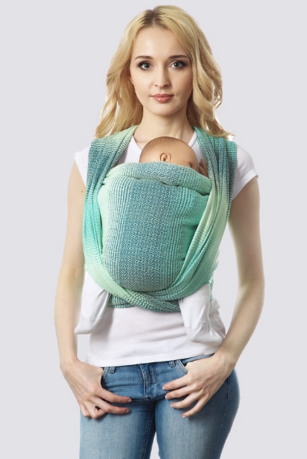 Слинг-шарф алмазного плетения, градация лагуна