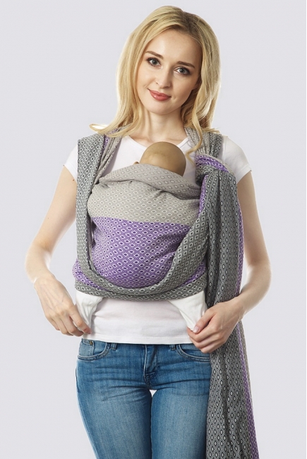 Слинг-шарф алмазного плетения, жемчужно-сиреневый