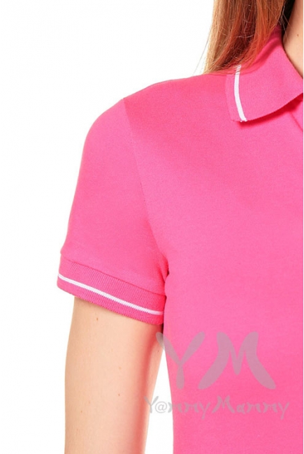 Футболка поло для беременных и кормящих, фуксия