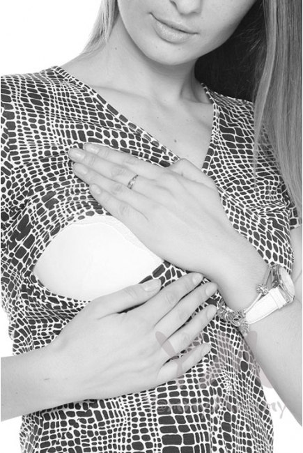 Футболка для беременных и кормящих, цвет синий с белым рисунком