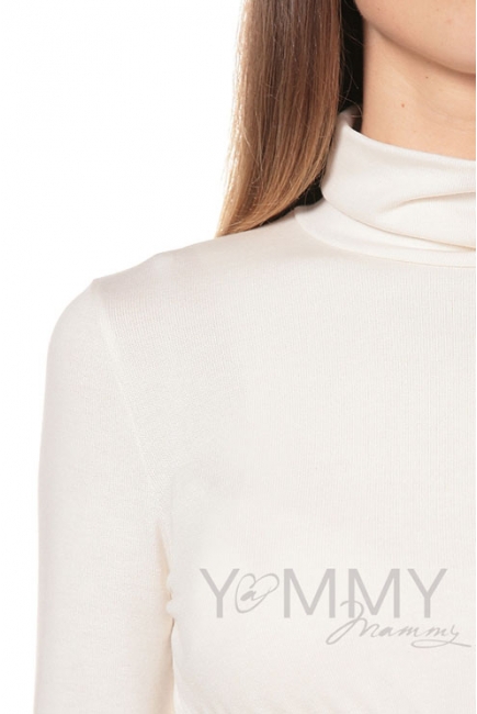 Водолазка со сборкой по низу для беременных и кормящих, цвет экрю