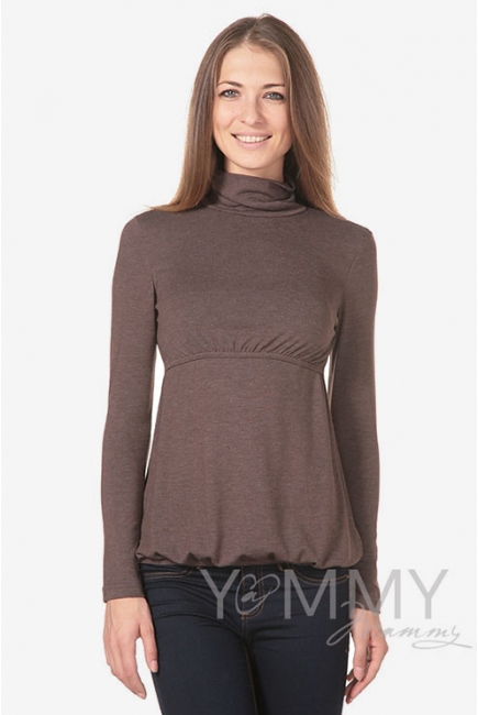Водолазка со сборкой для кормящих и беременных, цвет мускат меланж