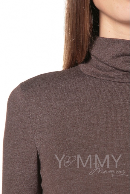 Водолазка со сборкой для кормящих и беременных, цвет мускат меланж