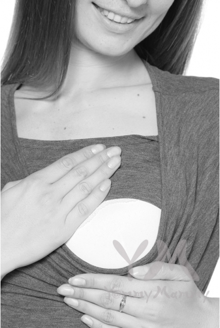 Платье для кормящих и беременных с горловиной "качелька", светло-серый меланж