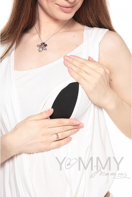 Топ с запахом для кормящих и беременных, антрацит