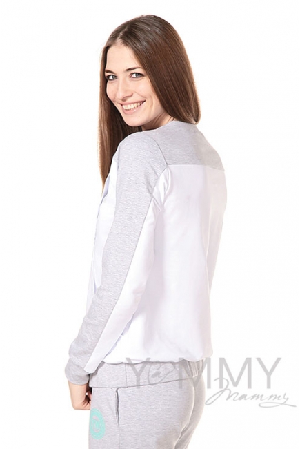 Толстовка для кормящих и беременных с принтом, цвет белый