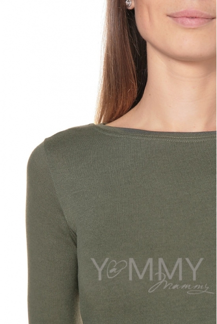 Платье для кормящих и беременных с карманами, хаки