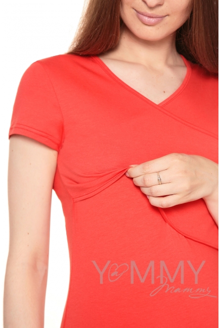 Футболка для кормящих и беременных, цвет алый