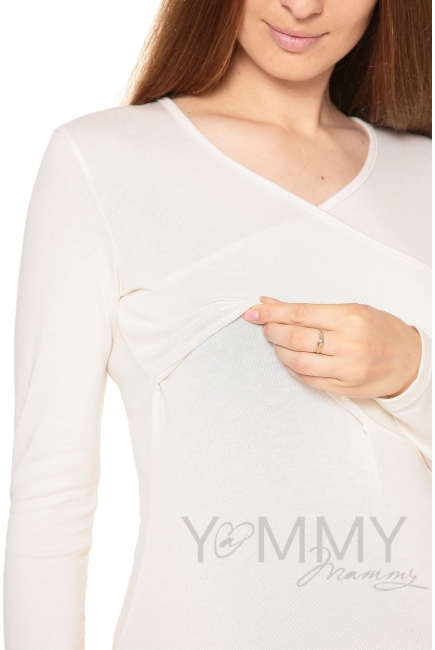 Лонгслив для беременных и кормящих, цвет экрю