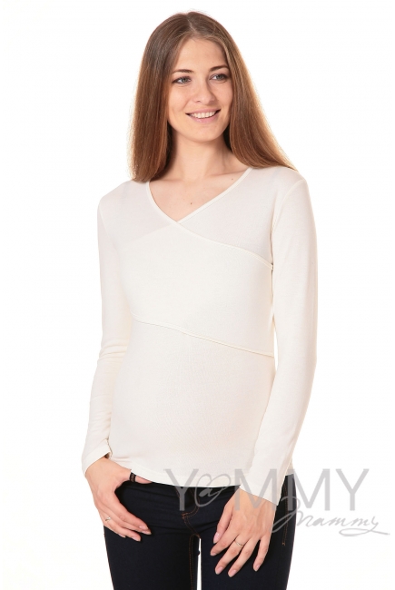 Лонгслив для беременных и кормящих, цвет экрю