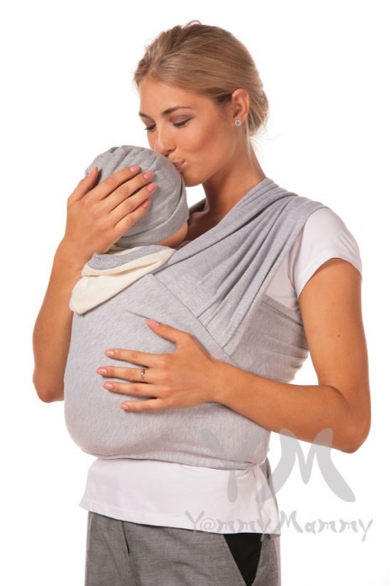 Слинг-шарф YammyMammy (yummy mummy) трикотажный, цвет "серый меланж"