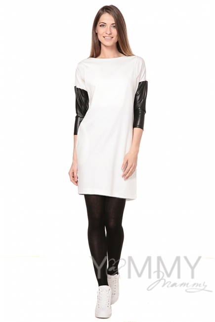 Платье-туника для кормящих и беременных, экрю