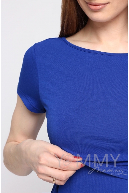 Платье для беременных и кормящих из вискозы, ультрамарин