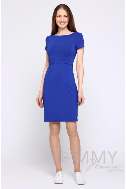 Платье для беременных и кормящих из вискозы, ультрамарин