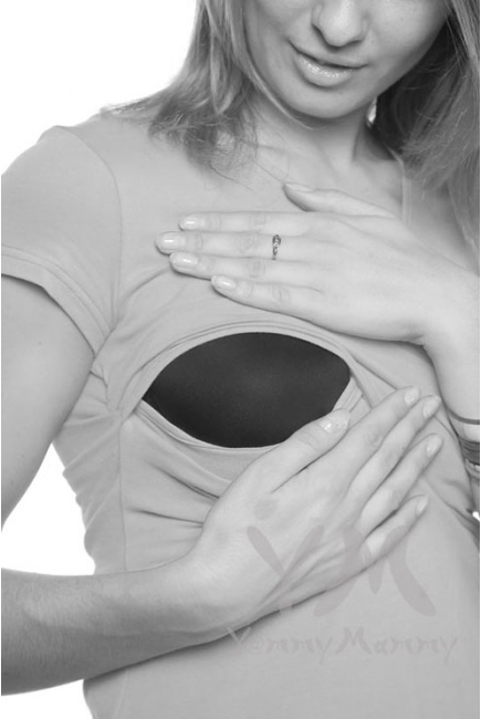 Футболка для кормящих и беременных, цвет голубой