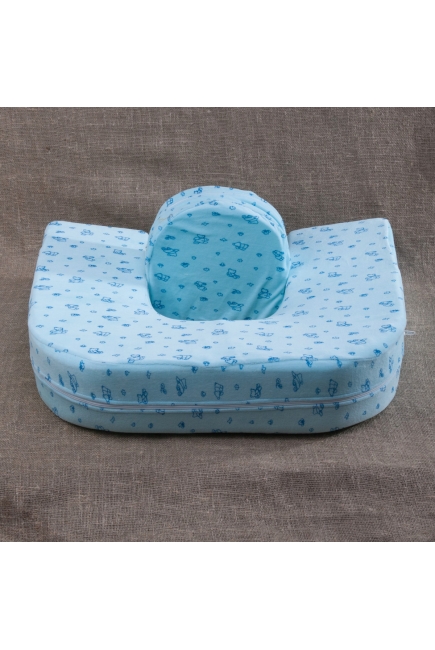 Подушка для кормления двойни «Milk Rivers Twins» с дополнительной подушкой для спины голубая