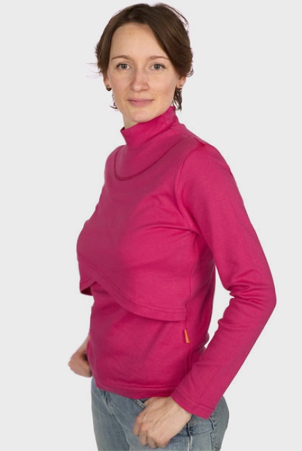 Водолазка для кормящих  "Малиновая"