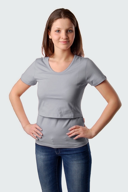 Футболка для кормящих "Серая"