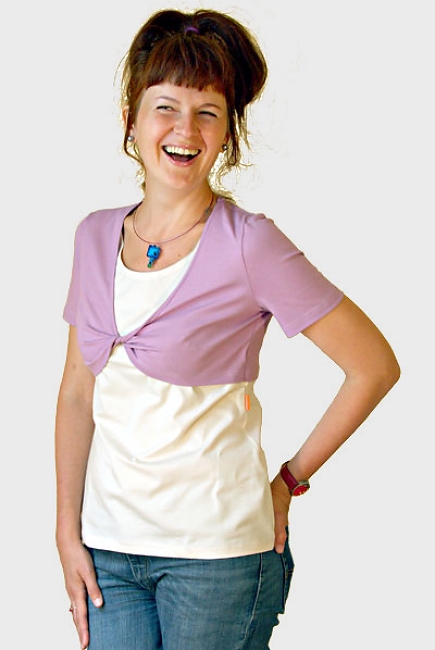 Майка для кормящих "Молоко и черника"