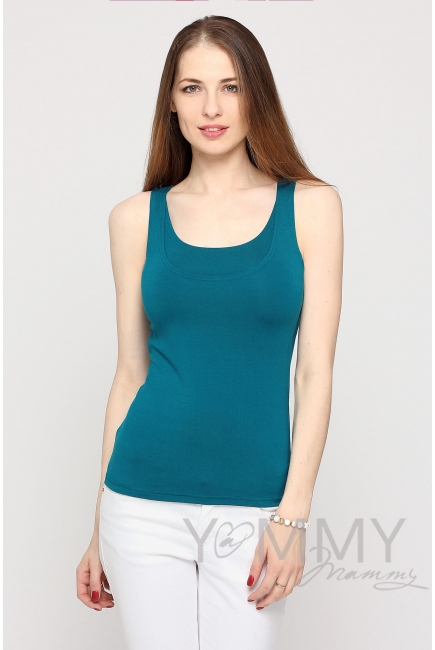 Майка для кормящих и беременных, цвет изумруд