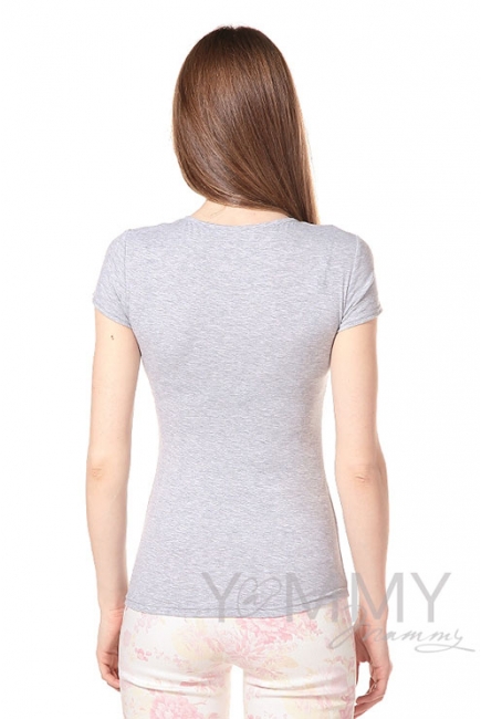 Футболка для беременных и кормящих, цвет серый меланж